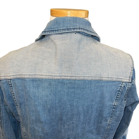 Blue Sixteen Women's Jacket M/L Blue 2 Tone Pockets Collared Long Sleeve Button - Picture 7 of 9
